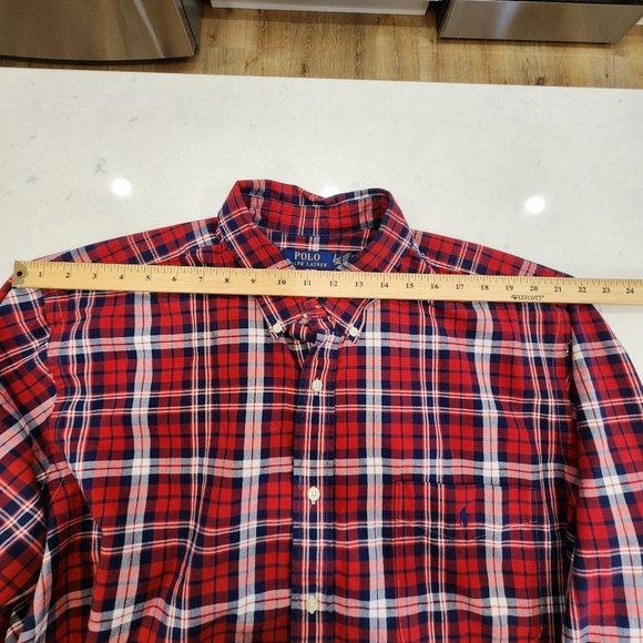 Polo Ralph Lauren Shirt Mens 2XLT Red Plaid Long Sleeve Classic Fit Outdoors - Picture 4 of 9